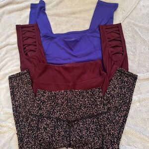 Athleta Salutation + Yogalicious Lux +‎ Vogo 3-Pc Capri Legging Lot Size S